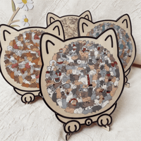 135-Piece Cat-Shaped Wooden Puzzle