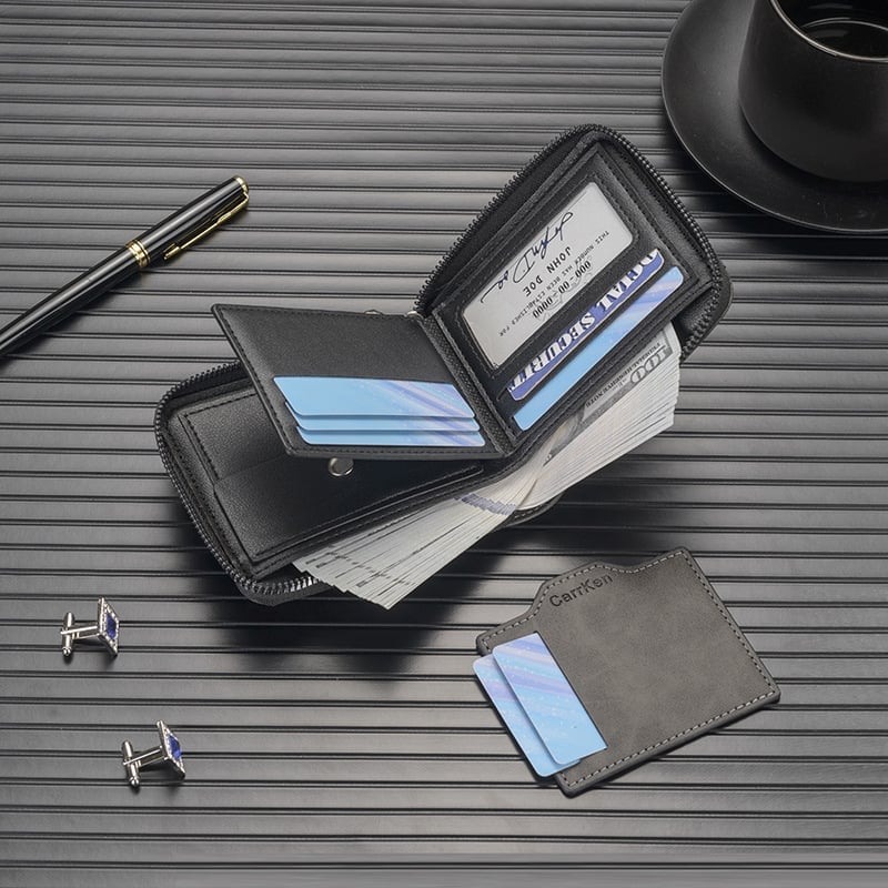 Horizontal Men's Retro Embossed Wallet