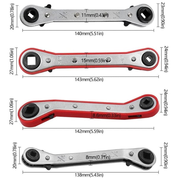 Sakerplus Maintenance Double-ended Square Ratchet Wrench
