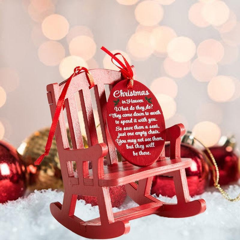 Christmas Wooden Craft Small Rocking Chair Ornament