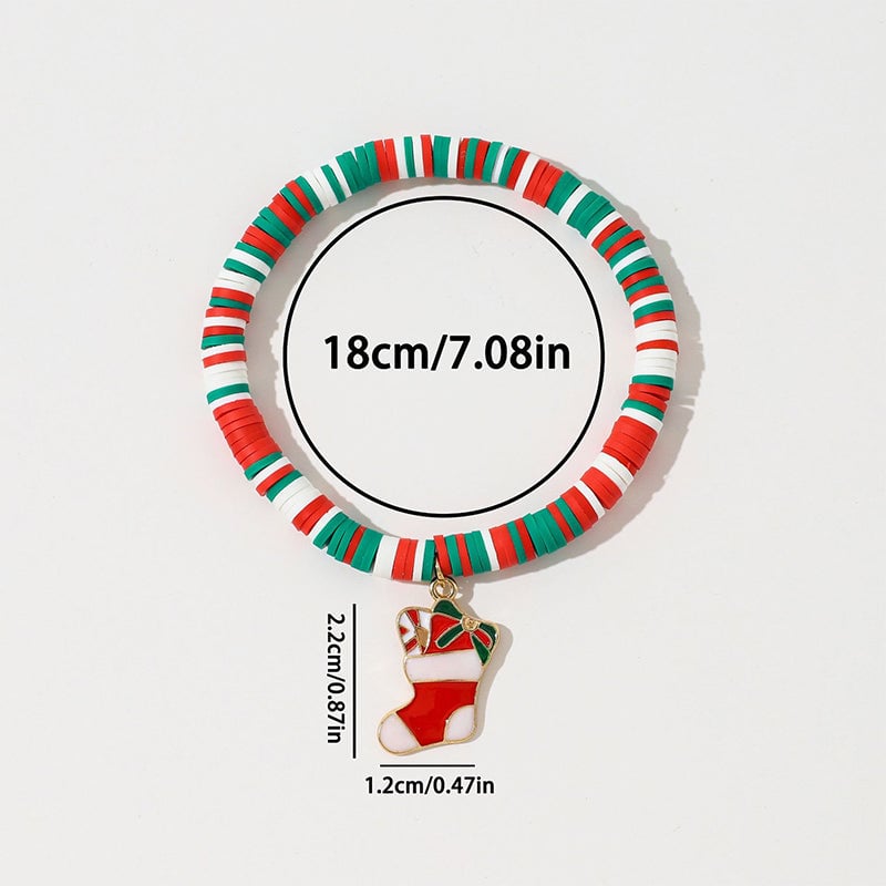 Christmas clay beaded bracelet