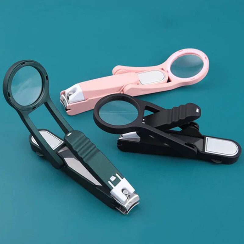 Tragbarer Nagelknipser mit Lupe