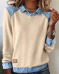 Blouse modieuze revers lange mouwen