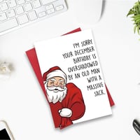 Cartoon Santa Claus Birthday Card