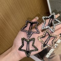 Rhinestone Bling Snap Hair Clip Barrettes (4 Stk)