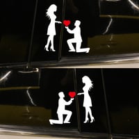 Koppelstickers Autosticker: Romantische Huwelijksaanzoekdecoratie