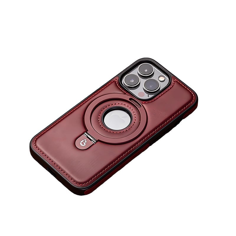 Full-Coverage Shockproof Leather Magnetic Stand iPhone Case