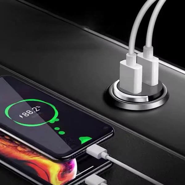 Metal Pull-Ring Invisible Fast Car Charger