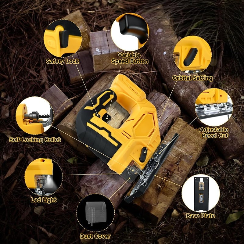 Sakerplus Cordless Brushless Jigsaw with LED