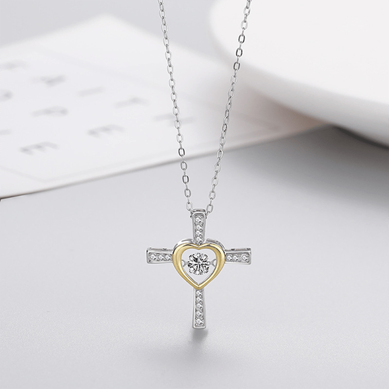 To My Soulmate Cross and Heart Necklace