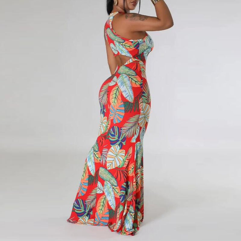 Casual Simplicity Floral Printing Dress