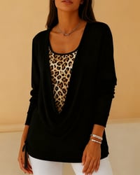 Top Met Luipaardprint En Vetersluiting