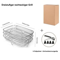 3-stöckiges stapelbares Luftfritteusen-Gitter