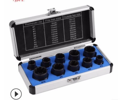 Mutterdragarsats - Ta bort skadade muttrar