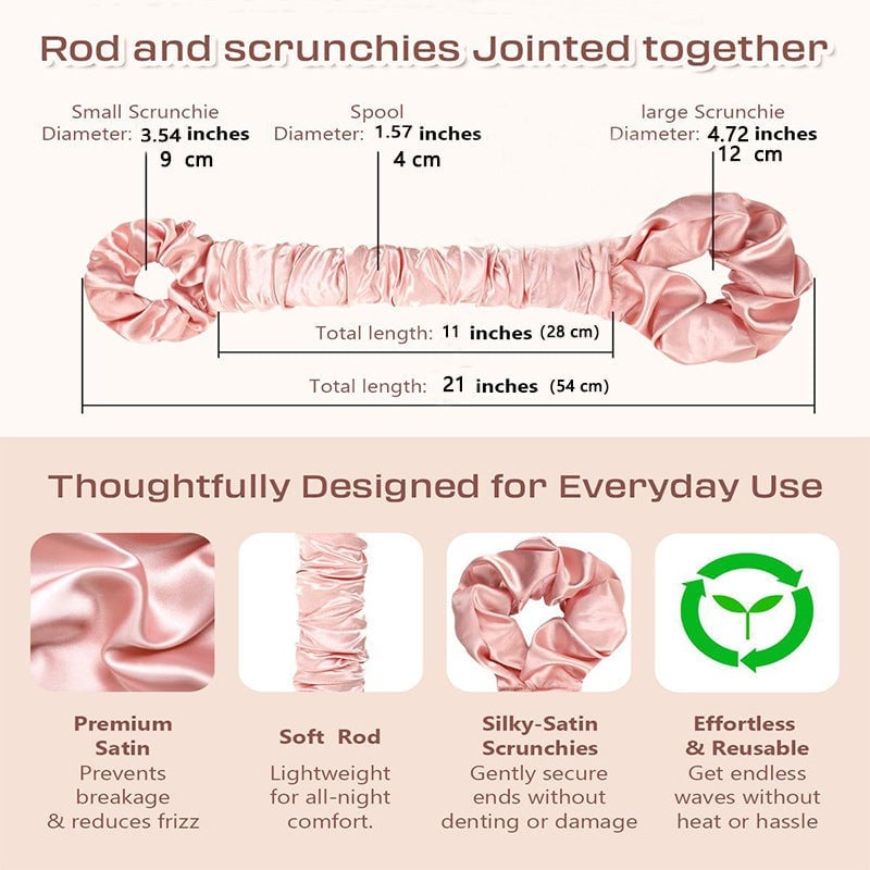 Multi-function Satin Heatless Hair Curler & Hair Tie Non