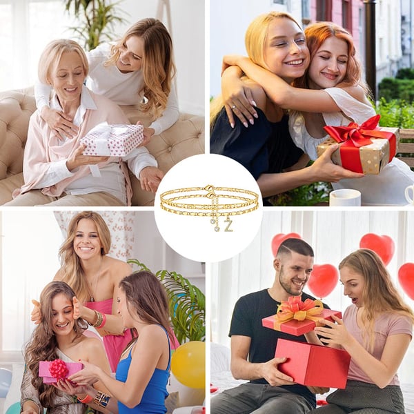 Lettering Layered Ankle Bracelet