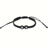 26 Letters & Heart Design Braided Drawstring Bracelet