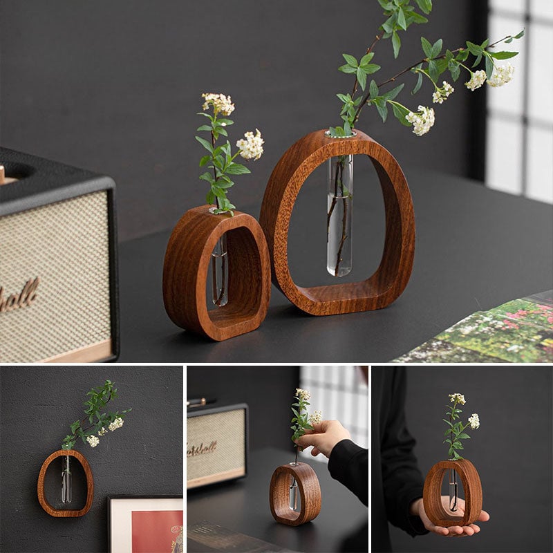 ✨Solid Wood Glass Vase