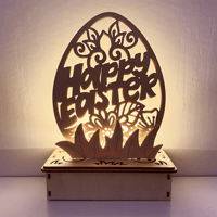 Houten doe-het-zelf-ornament in eivorm
