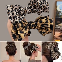 🎀 Leopard Print Bow Hair Claw