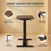 Kexon™ Hidden Casters Adjustable Bedside Table
