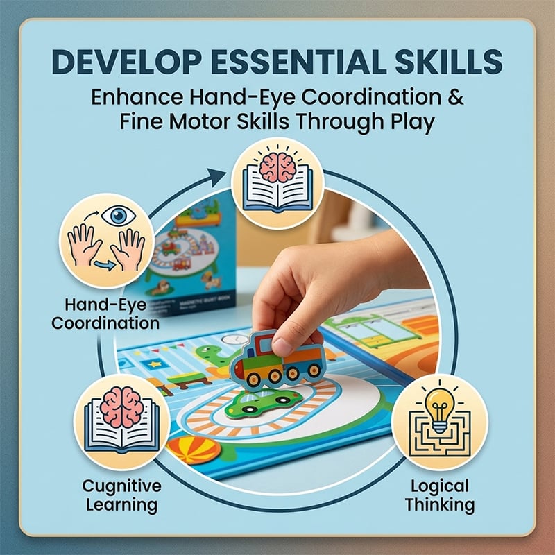 Foldable Magnetic Quiet Book & Magnetic Accessories Set