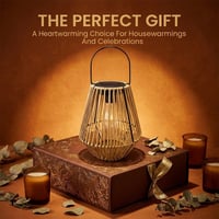 Handwoven Rattan Solar Lantern