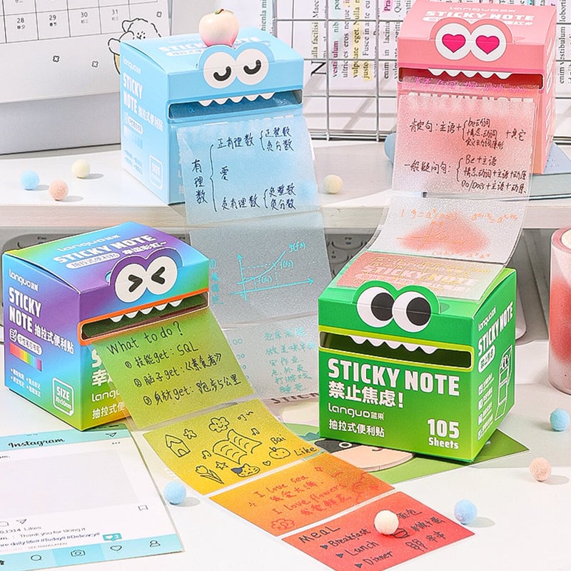 Colorful Self-Adhesive Pull-Out Memo Pads