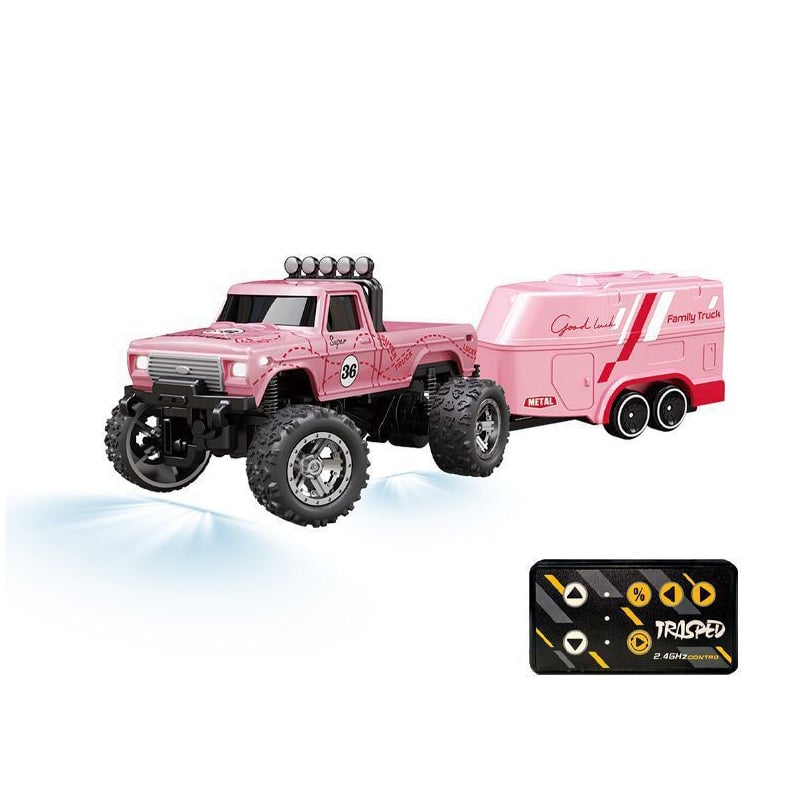 Mini Remote-controlled Shock-absorbing Off-road Monster Truck 1:64 Scale Trailer