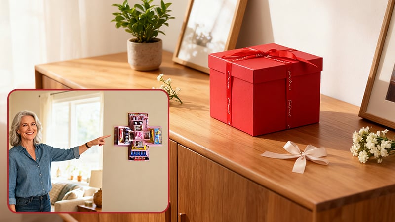 Keepsake box on display