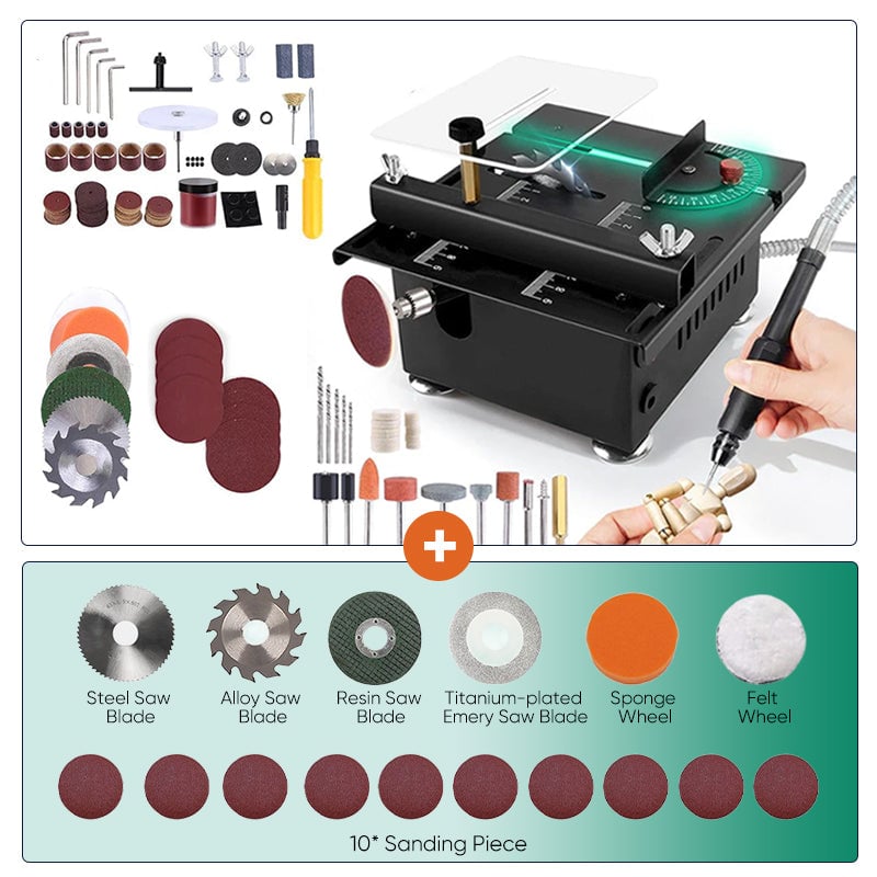 Saker Mini Multi-Functional Table Saw + Extra Set of Consumables