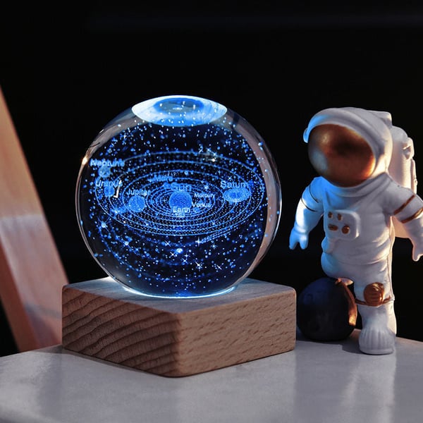 3D Galaxy Crystal Ball Nightlight Decorlamp(without astronauts)