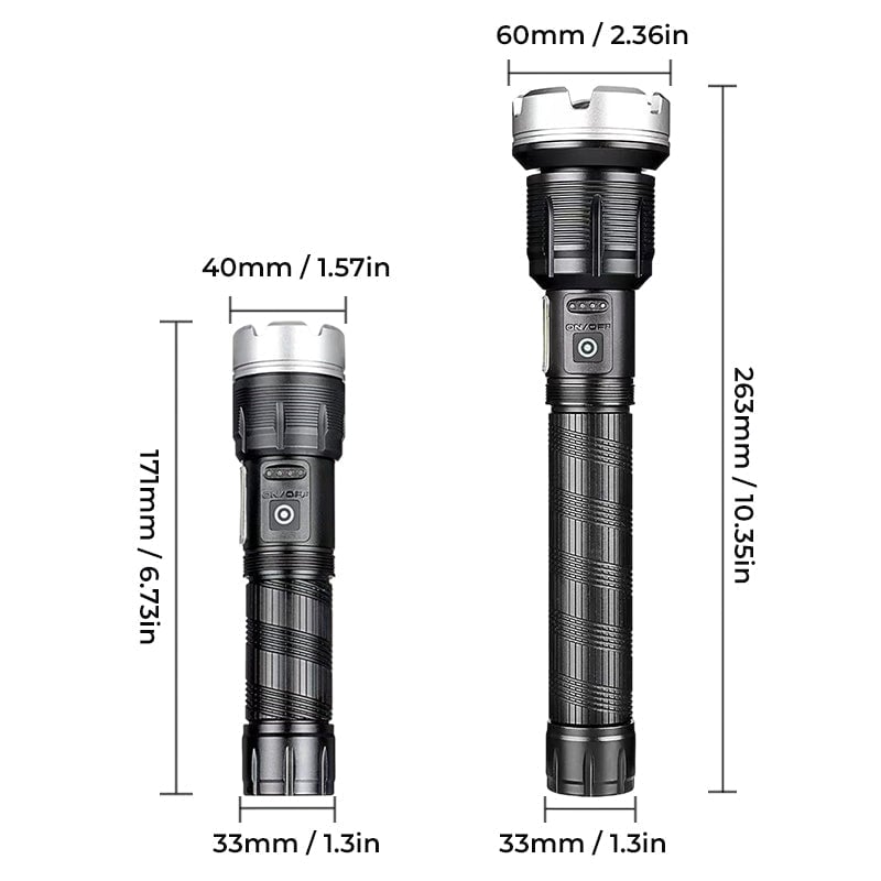 Lampe de poche à zoom à DEL