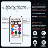 Luz estroboscópica RGB para techo de coche solar