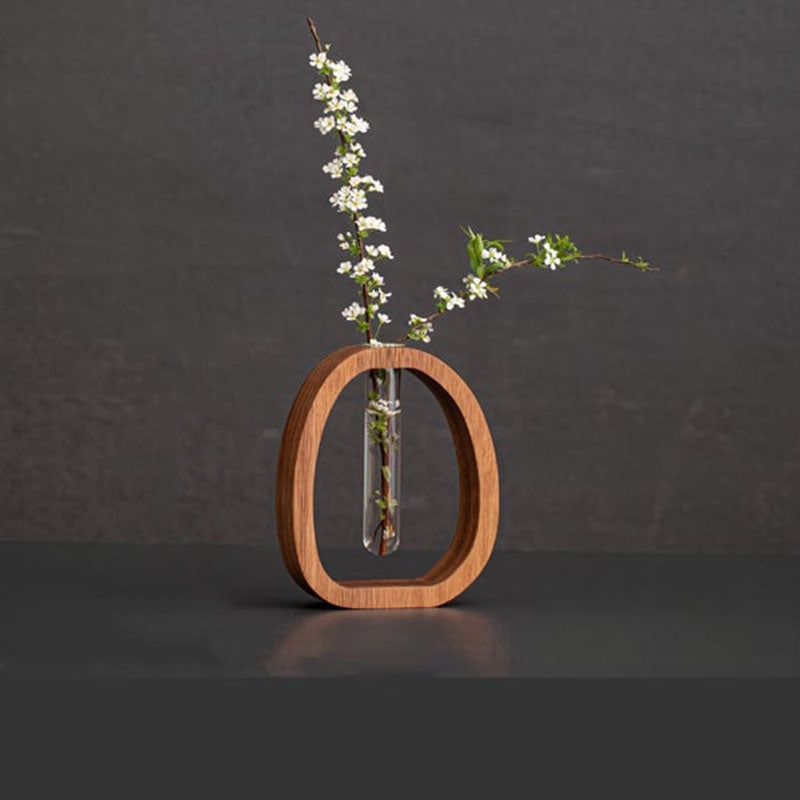 ✨Solid Wood Glass Vase