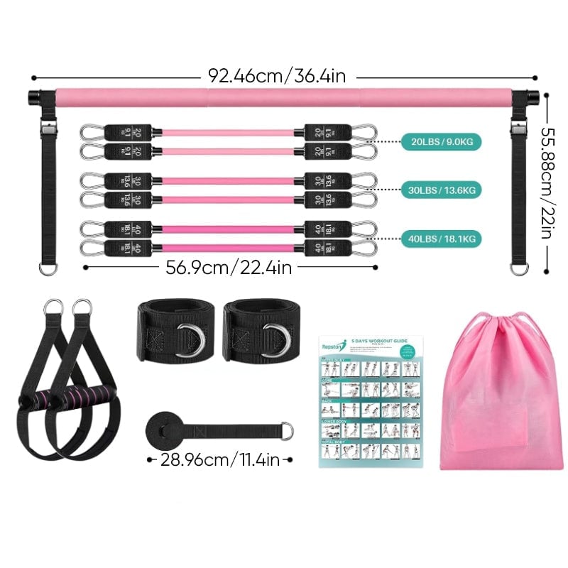 Tragbares Pilates-Widerstandsstangen-Set
