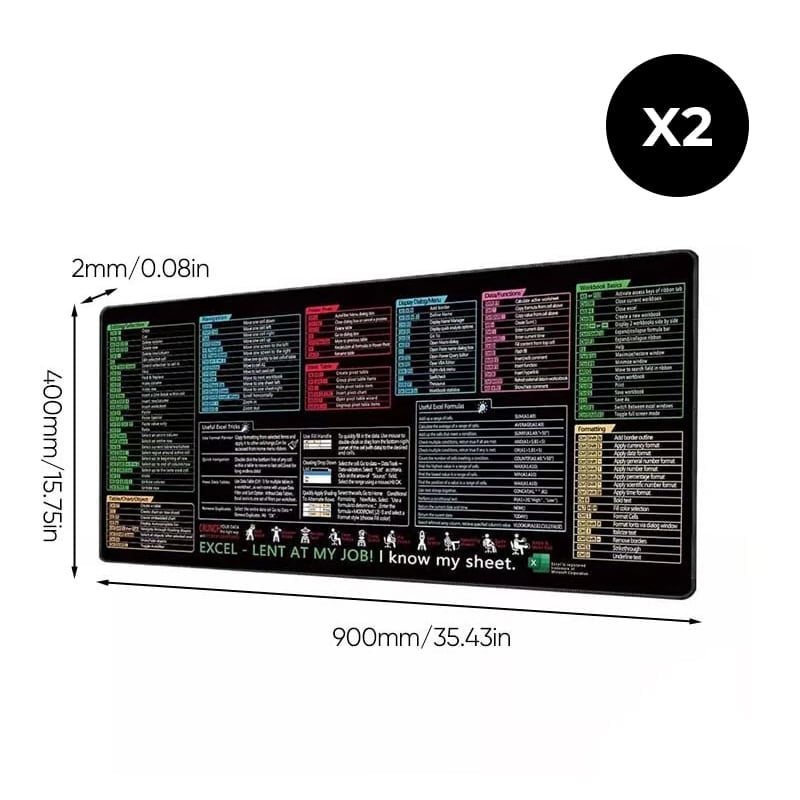 Excel Keyboard Shortcut Mouse Pad