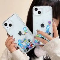 Liquid Glitter Icon Phone Case Cover