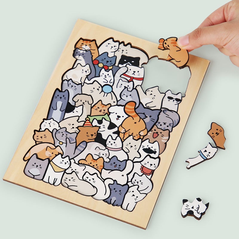 Tier-Stapelspiel Holzpuzzle Lernspielzeug Set