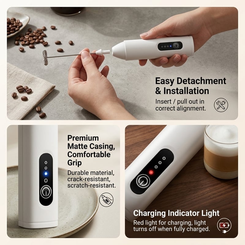 Handheld elektrischer Kaffeemilchaufschäumer