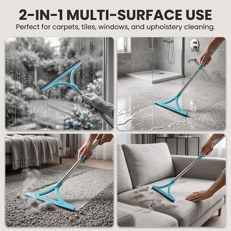 Adjustable Mop Scraper & Hair Magnet Tool