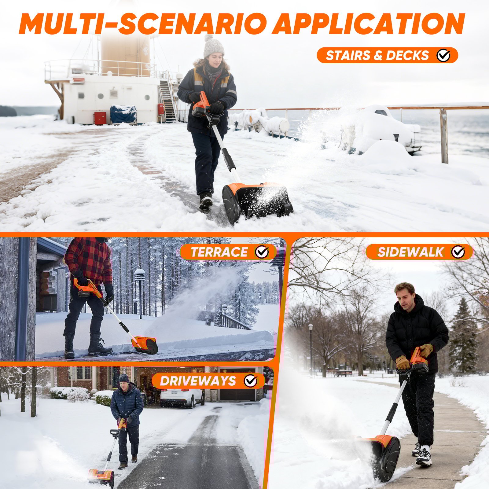 Sakerplus 22V Cordless Electric Snow Shovel