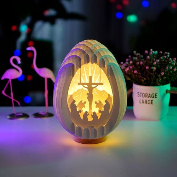 Birth of Jesus 3D Paper Desk Lamp - Handmade