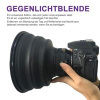Flexible teleskopische Gegenlichtblende für Telefon oder Kamera