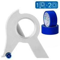 Schneidwerkzeug + 2 Rollen Aufkleber (blau)