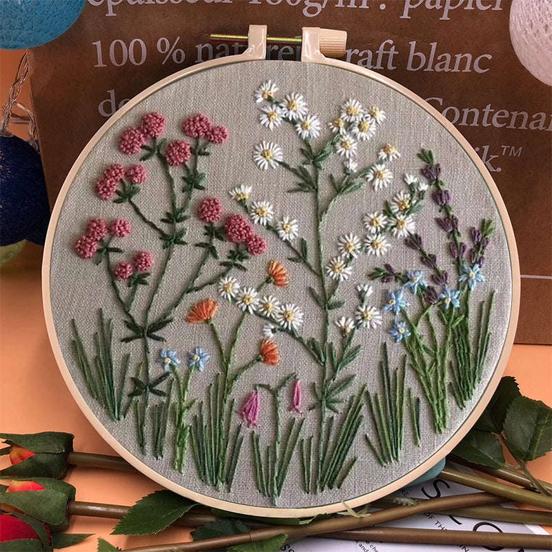 Bloemenpakket met borduurringen voor beginners