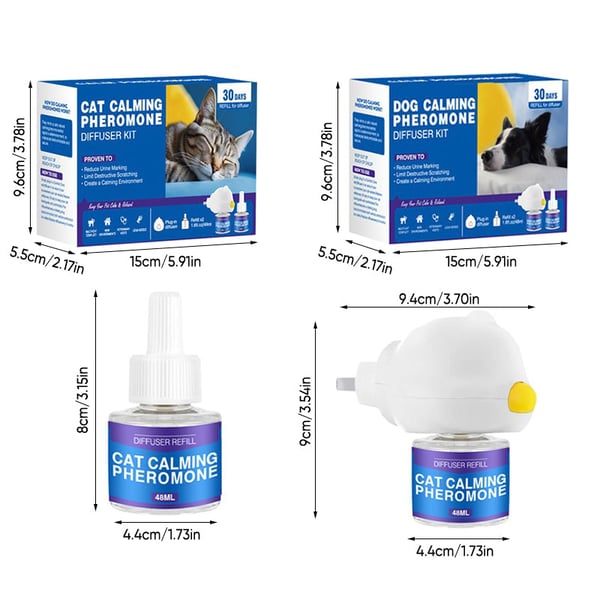 Pet Calming Pheromone Diffuser Set (Cat & Dog Versions)