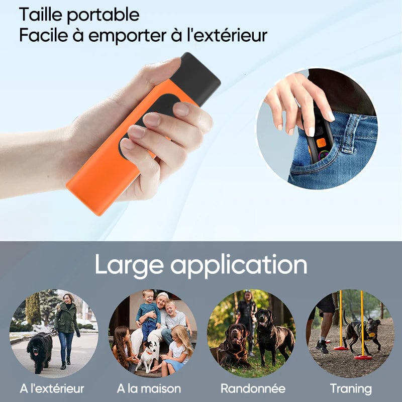 Mini répulseur à ultrasons rechargeable pour chien et dispositif anti-aboiement