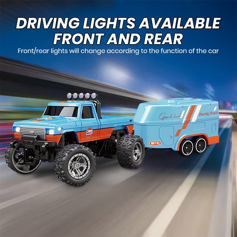 Mini Remote-controlled Shock-absorbing Off-road Monster Truck 1:64 Scale Trailer