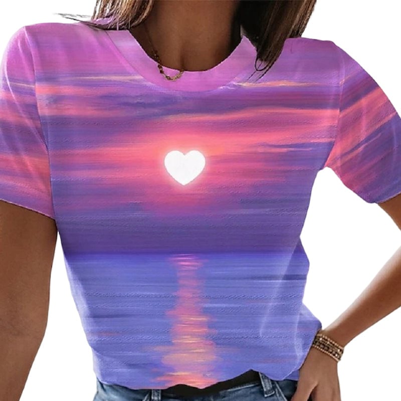 Lässiges 3D-T-Shirt für Damen